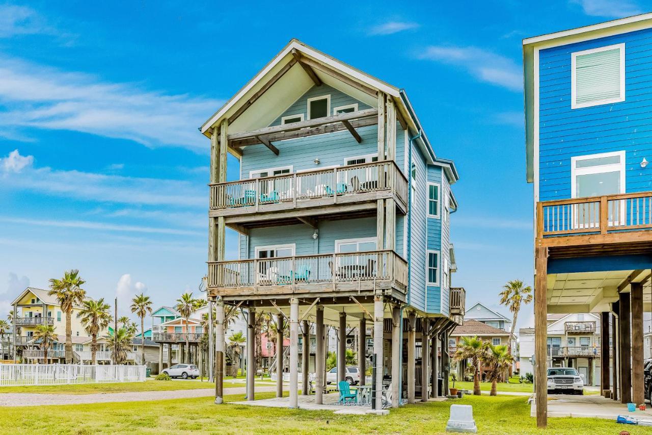 8-Mile Beachfront Villa Galveston Eksteriør bilde